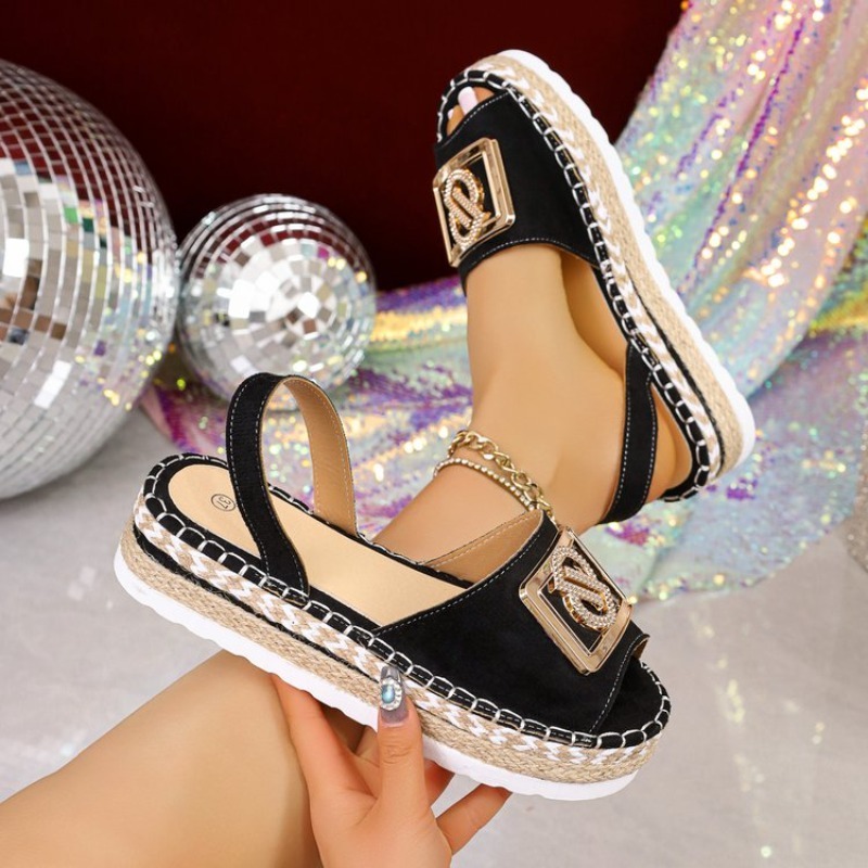 Espadrille Slip On - Sandal Espadrille Platform Wanita Sepatu Baru