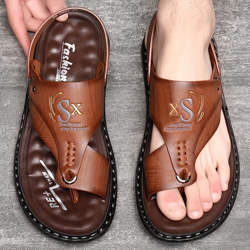 Flip Flop Leather Men - Sandal Jepit Kulit Pria Baru Musim