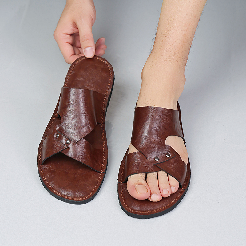 Flip Flop Leather Men - Sandal Kulit Buatan Tangan Pria Sepatu