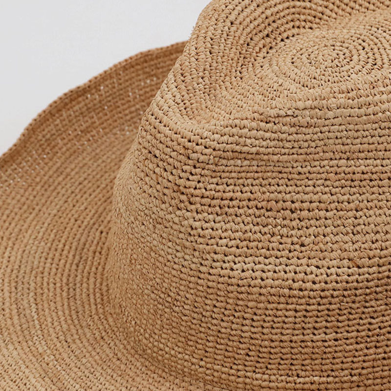 Topi jerami rafia alami untuk  - Bucket Hat Straw ulasan dan harga