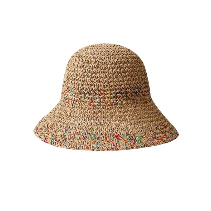 Topi Jerami Pelangi Rajutan Ta - Bucket Hat Straw ulasan dan harga