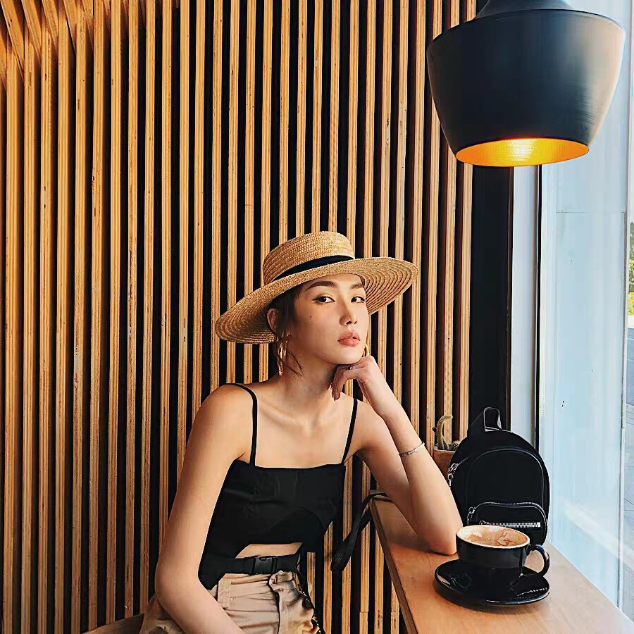 Topi Jerami Boater Gaya Pranci - Bucket Hat Straw ulasan dan harga