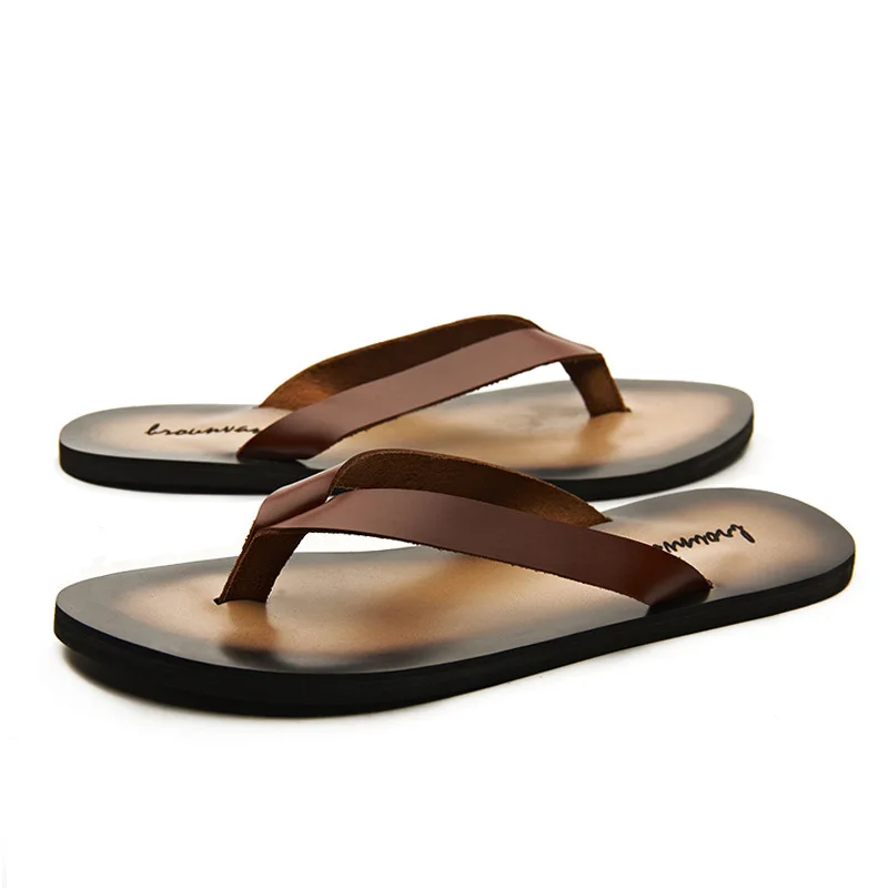 Sandal Pria Kulit Asli Klasik  - Flip Flop Leather Men ulasan dan harga