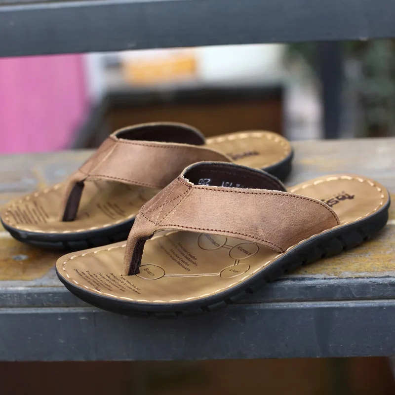 Sandal Pria Roma Retro Warna S - Flip Flop Leather Men ulasan dan harga