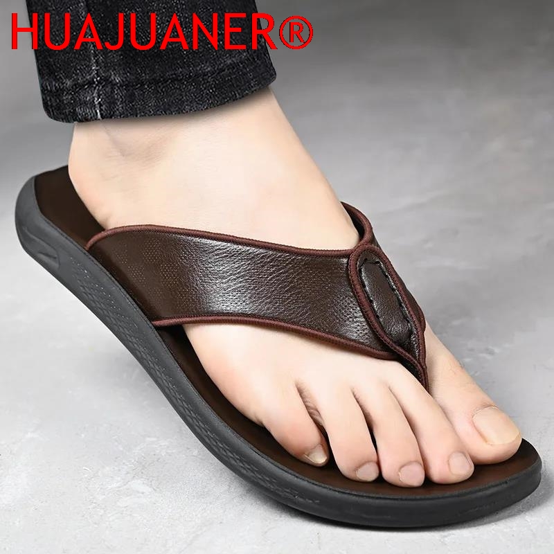 Sandal Pria Kasual Outdoor Mus - Flip Flop Leather Men ulasan dan harga